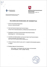 Großhandelserlaubnis mit Arzneimitteln nach AMG § 52a